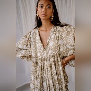 Kyra Mini Dress, Olive. Made By Daughters Of India